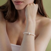 Bratara perle naturale albe si argint placat cu aur roz DiAmanti 254-115B-G Bratara perle naturale albe si argint placat cu aur roz DiAmanti 254-115B-G
